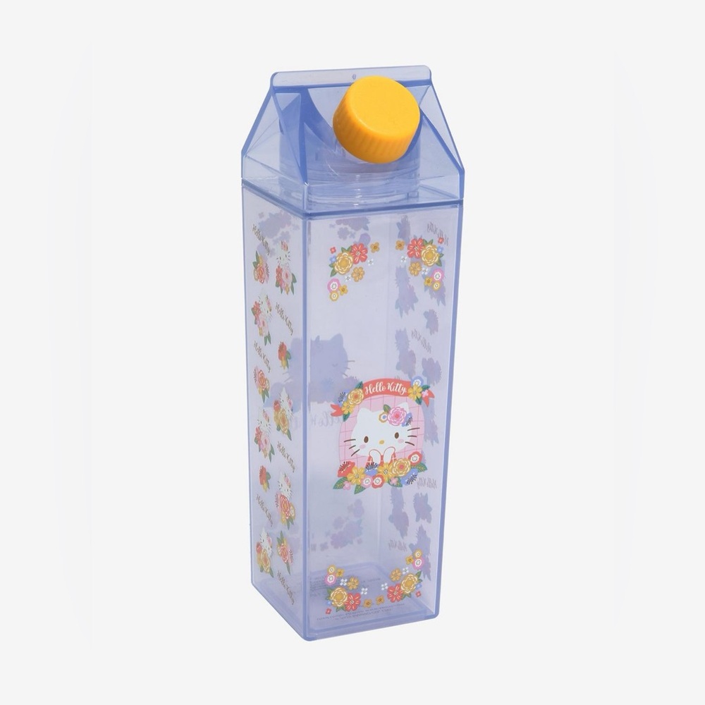 Hello Kitty Lavender Tall Water Bottle with Yellow Cap Bin#12